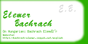 elemer bachrach business card